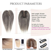 Synthetic Silky Straight Hair Topper for Women 10 Inch